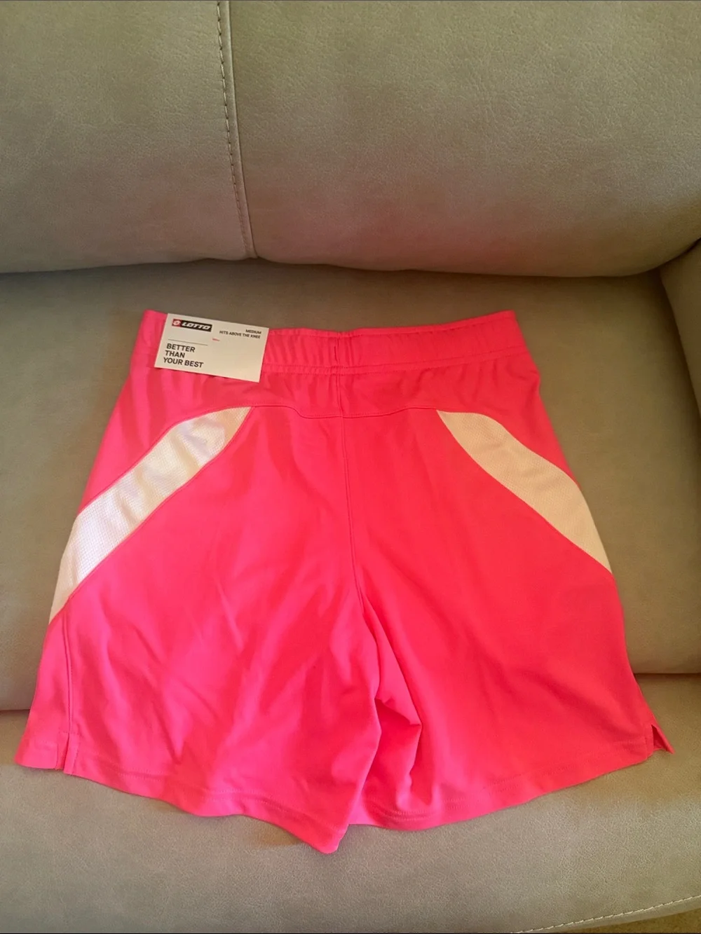 Lotto Boys' Bright Pink Athletic Shorts with White Accents